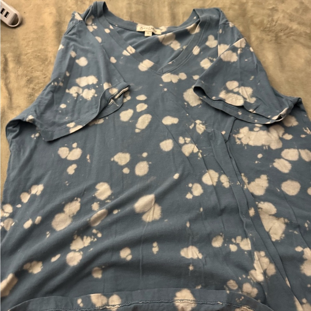 Casual Blue Tie-Dye Tank Top